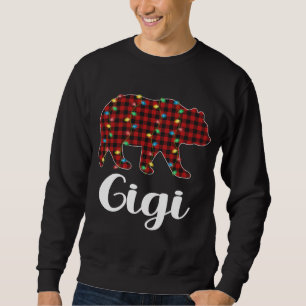 Moletom Xadrez Vermelha Luzes de Natal Gigi Bear Xmas Paja