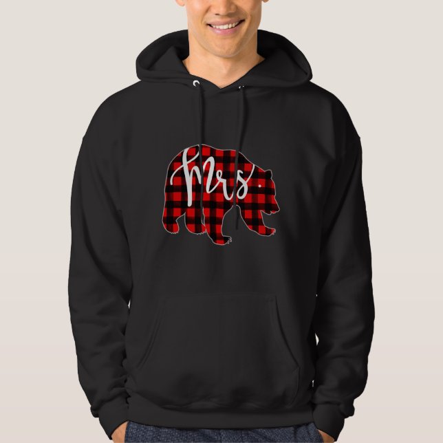 Moletom Xadrez Vermelha Sra. Bear Matching Pajama Newlywin (Frente)