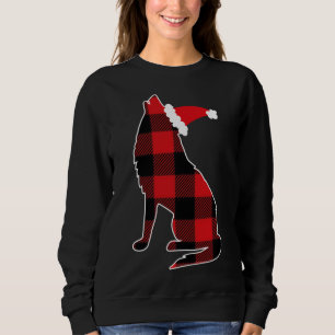 Moletom Xadrez Vermelha Wolf Santa Hat Natal Pajama Wolf L