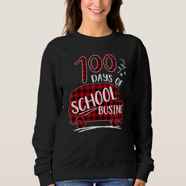 Moletom Xadrez Vermelho 100 Dias De Transporte Escolar  Mo (Frente)