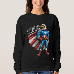 Moletom Xavier USA Eagle, Herói Patriótico para Meninos