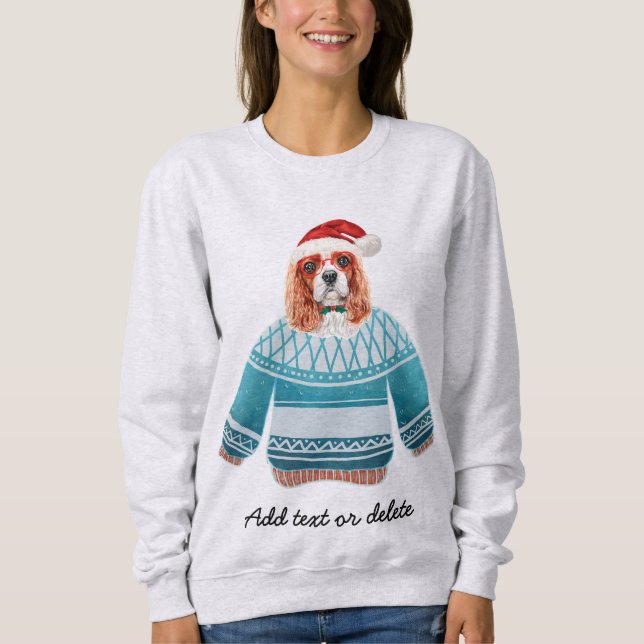 Moletom Xmas Cavalier King Spaniel Cachorro Feio De Natal  (Frente)