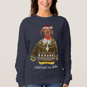 Moletom Xmas Cream Dachshund Ugly Christmas Weiner Cães Mã