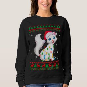 Moletom Xmas Feio Suor Luzes De Natal Gato Amor Gatinho