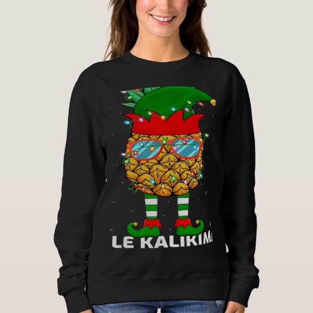 Moletom Xmas Lighting Mele Kalikimaka Pineapple Elf Christ (Frente)