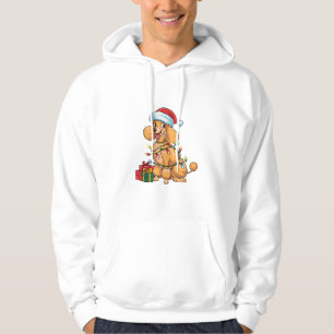 Moletom Xmas Lighting Santa Hat Poodle Natal _1