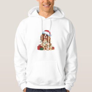 Moletom Xmas Lighting Santa Hat Tibetan Spaniel Cristo
