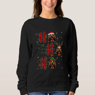 Moletom Xmas Lights HO HO HO Bloodhound Dog Funny Ugly Chr