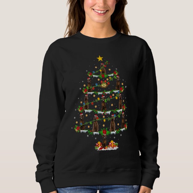 Moletom Xmas Lights Irish Setter Dog Christmas Tree (Frente)