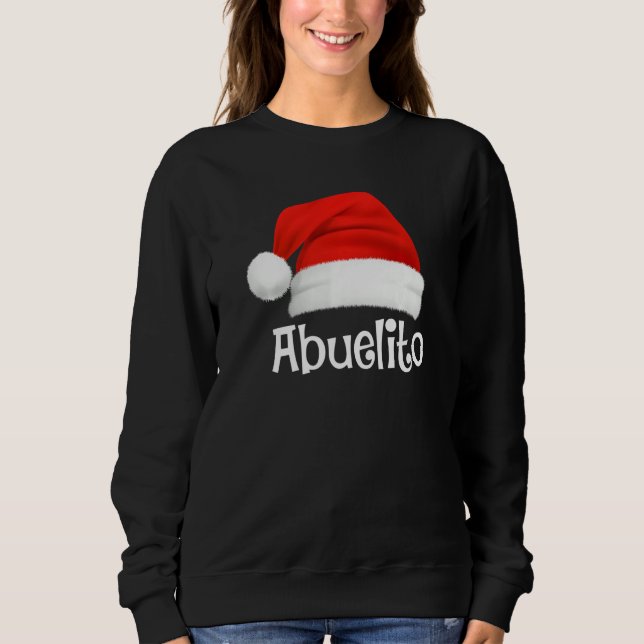 Moletom Xmas Pajama Group Matching Abuelito Christmas Hat (Frente)