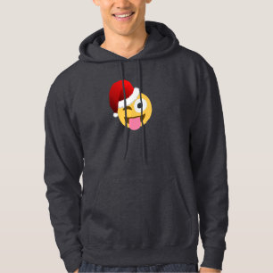 Moletom xmas santa claus piscando emoji casaco
