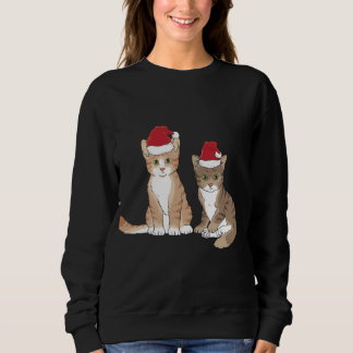 Moletom Xmas Tabby Kitten Red Santa Hat Meow Christma Boni