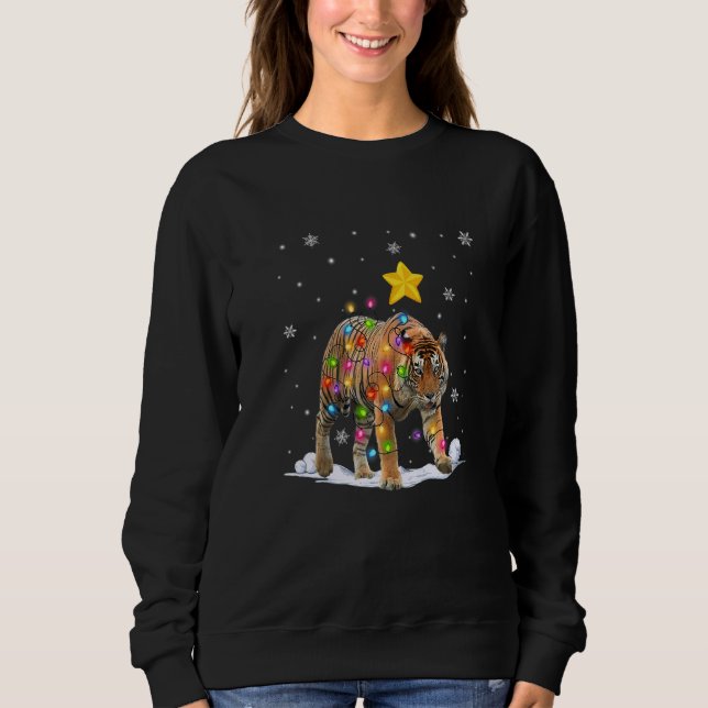 Moletom Xmas Tigre Animais das Árvores de Natal (Frente)