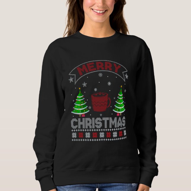 Moletom Xmas Tree Lighting Men Mulheres Com Cacau Quente C (Frente)