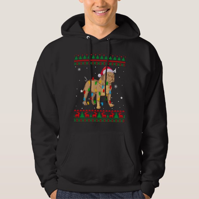 Moletom Xmas Ugly Sweater Luzes De Natal Pitbull Cog Lov (Frente)