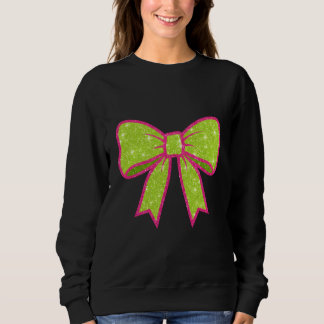 Moletom Y2K Retro Vibe Hot Pink and Green Christmas Bow