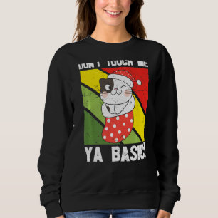 Moletom Ya Basic Cat Cote Não Me Toque Engraçado Santa Hat