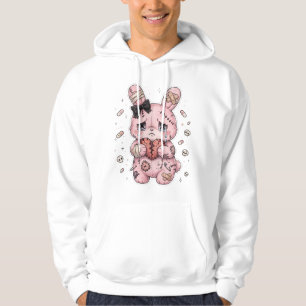 Moletom Yami Kawaii Sad Bunny Hoodie - Pastel Goth Branco