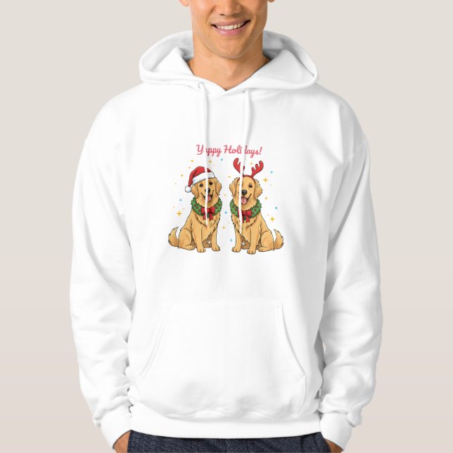 Moletom Yappy Holidays Golden Retriever Hoodie Golden Xmas (Frente)
