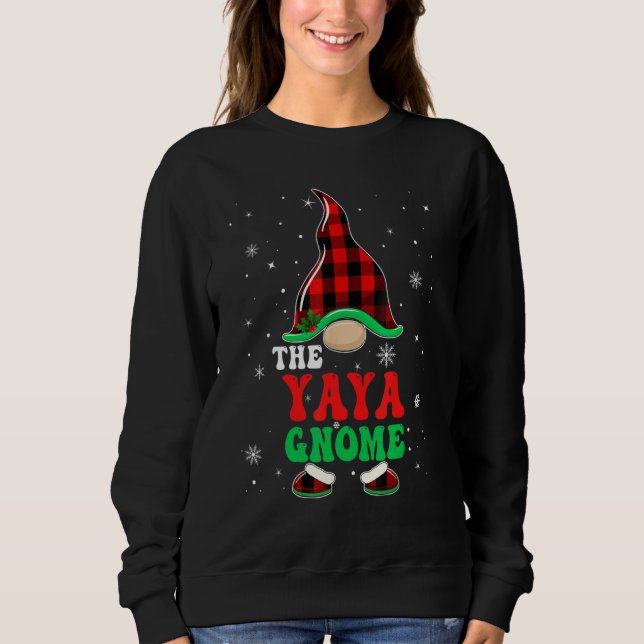 Moletom Yaya Gnome Buffalo Plaid Matching Family Christmas (Frente)