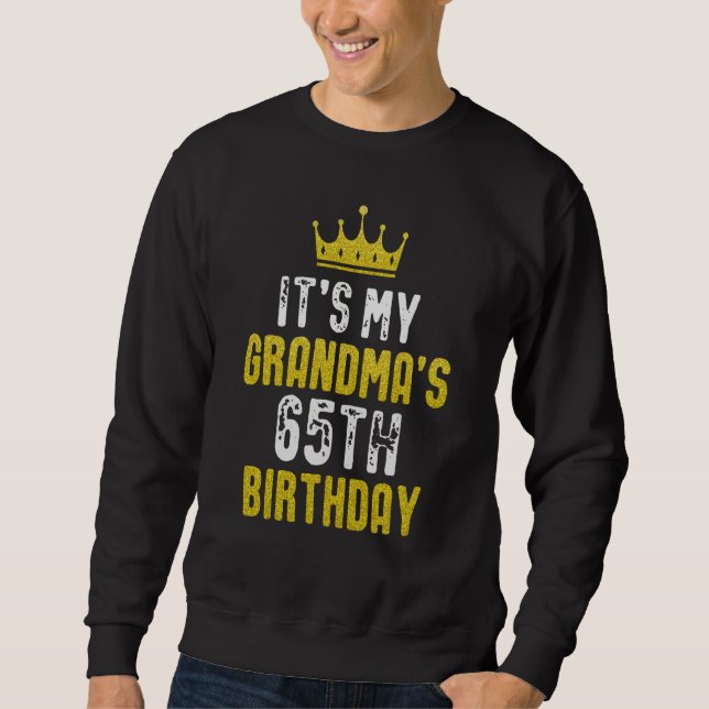 Moletom Yellow Crown 65th Bday For Grandma From grandchild (Frente)