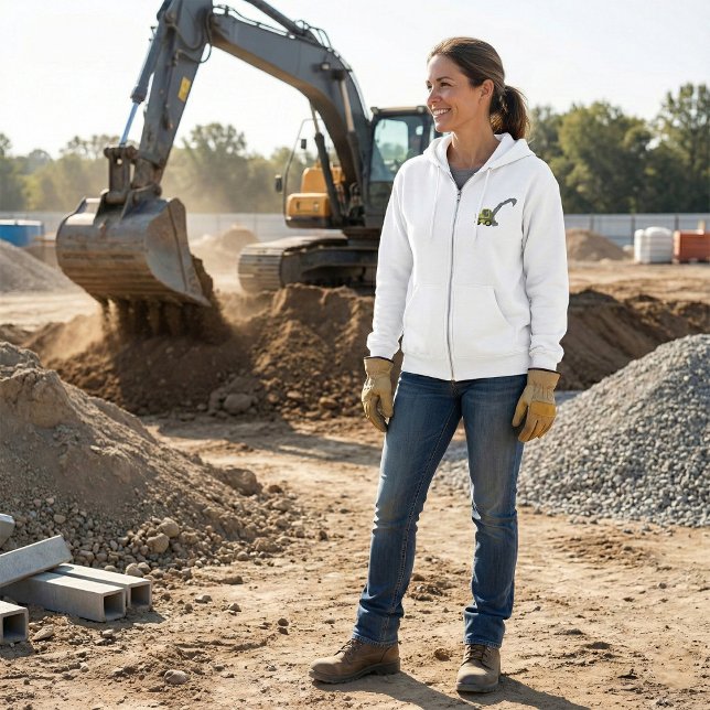 Moletom Yellow Excavator Construction Machinery (Criador carregado)