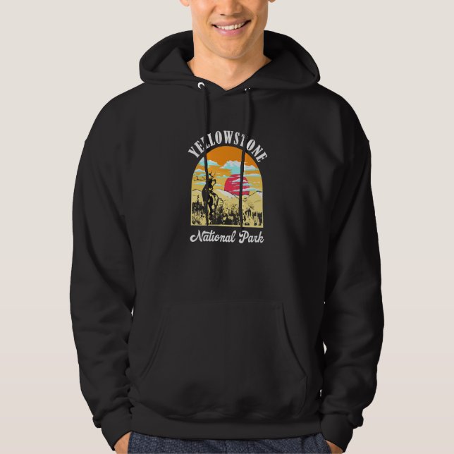 Moletom Yellowstone National Park Elk Vintage Artistic Gra (Frente)