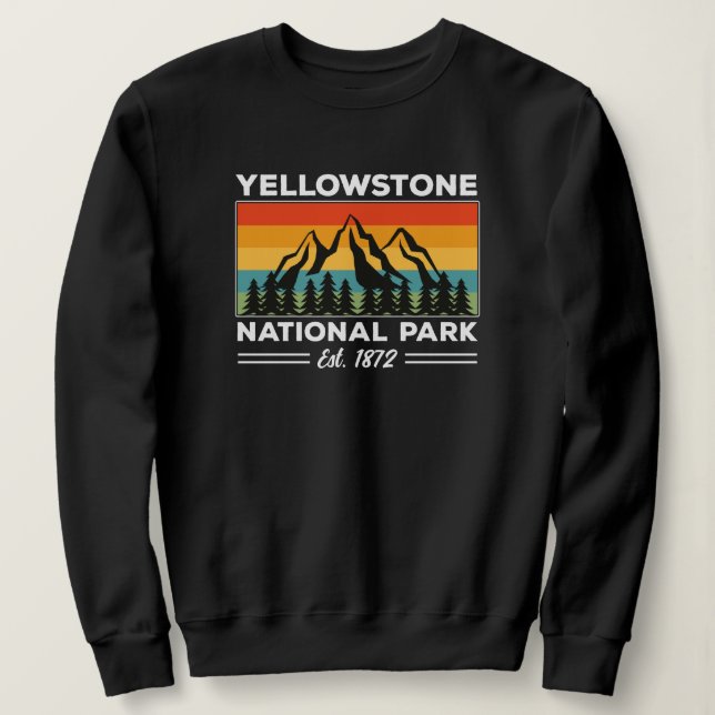 Moletom Yellowstone National Park Hiking Camping Retro (Frente do Design)