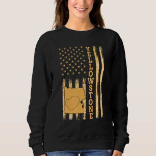 Moletom Yellowstone National Park Map America Flag