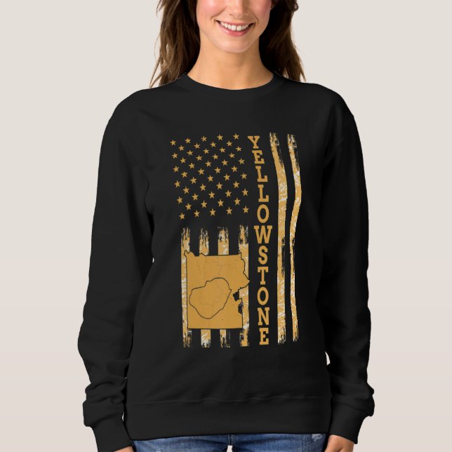 Moletom Yellowstone National Park Map America Flag (Frente)