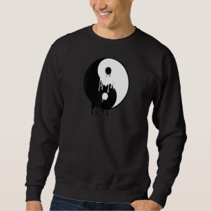 Moletom Yin E Yang Preto Pintar Preto Quedas Derretendo Pi