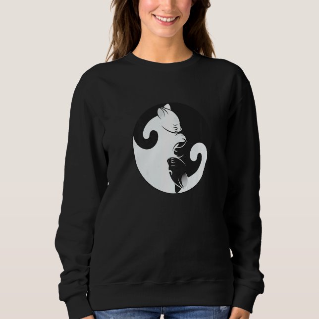 Moletom Yin Yang Peace Zen Cat Kitten Lover Interconectado (Frente)