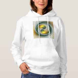 Moletom Yin Yang Verde Amarelo Abstrato Fractal
