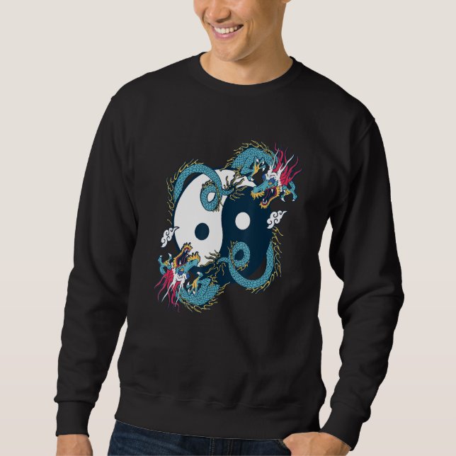 Moletom Ying Yang  Tai Chi Dragon Design for Meditation  T (Frente)