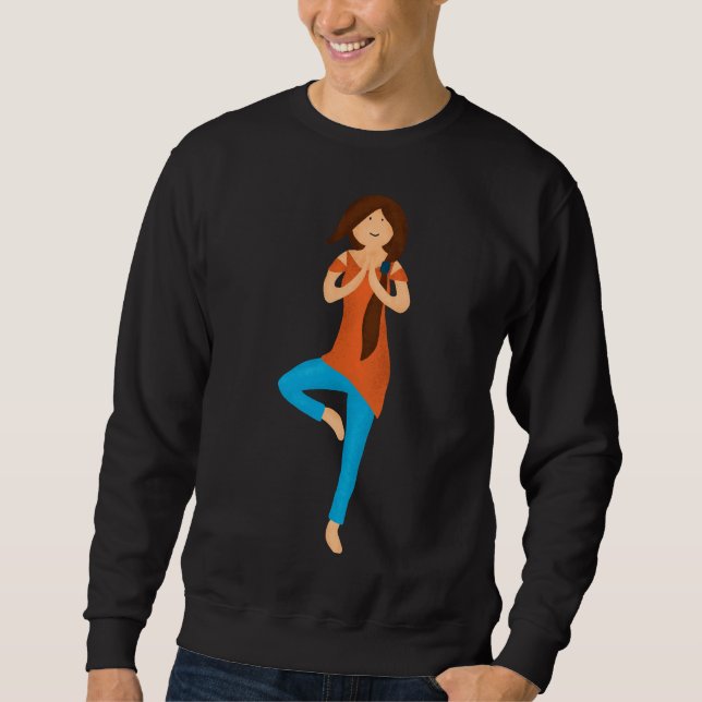 Moletom Yoga Lady Em Pé Na Árvore Da Perna (Frente)