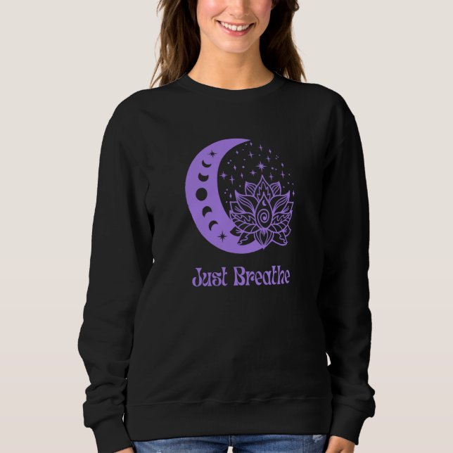 Moletom Yogi Purple Moon Phase Yoga Meditation Just Breath (Frente)
