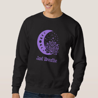 Moletom Yogi Purple Moon Phase Yoga Meditation Just Breath