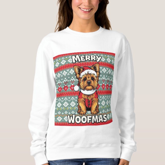 Moletom Yorkie Feliz Woofmas (Frente)