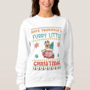 Moletom Yorkie Furry Pequeno Natal