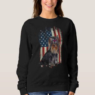 Moletom Yorkshire Terrier American Flag Patriot