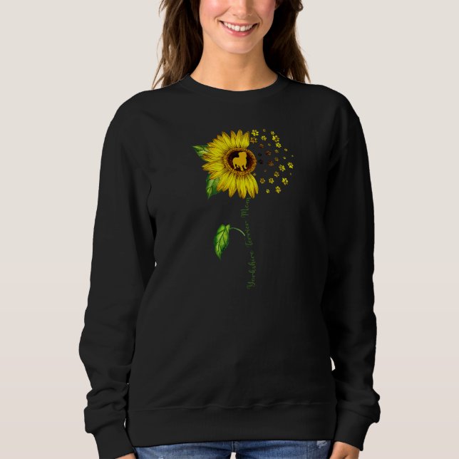Moletom Yorkshire Terrier Mãe Cachorro Sunflower Mãe Mãe (Frente)