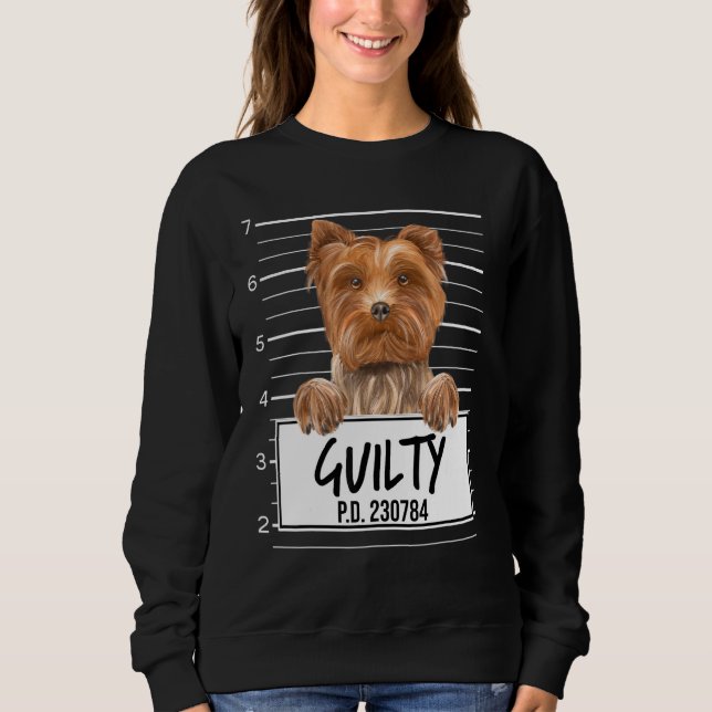 Moletom Yorkshire Terrier Mugshot Guilty Dog (Frente)