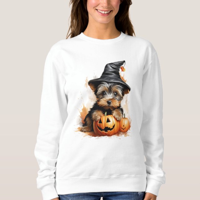 Moletom Yorkshire Terrier Puppy Halloween (Frente)
