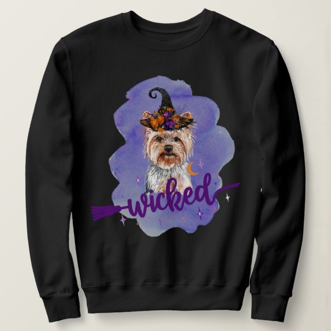 Moletom Yorkshire Terrier Wicked Witch Purple (Frente do Design)