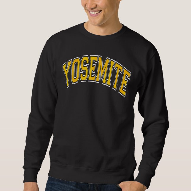 Moletom Yosemite California Ca Varsity Style Texto âmbar (Frente)