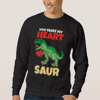Moletom You Make My Heart Saur Valentines Day   Dinosaur R