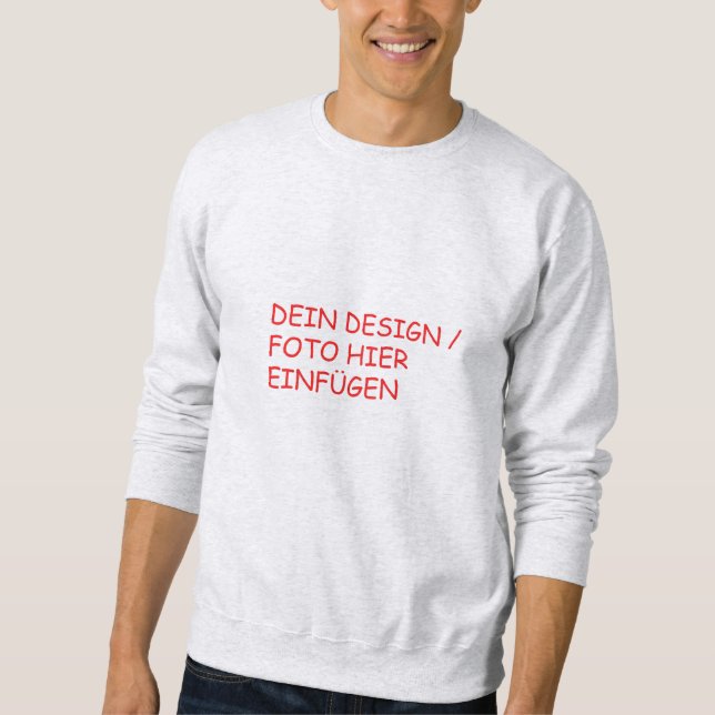 Moletom YOUR DESIGN/TEXT/PHOTO Gentlemen light gray (Frente)