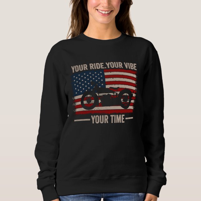 Moletom Your Ride Your Vibe Your Time Cruiser American Fla (Frente)