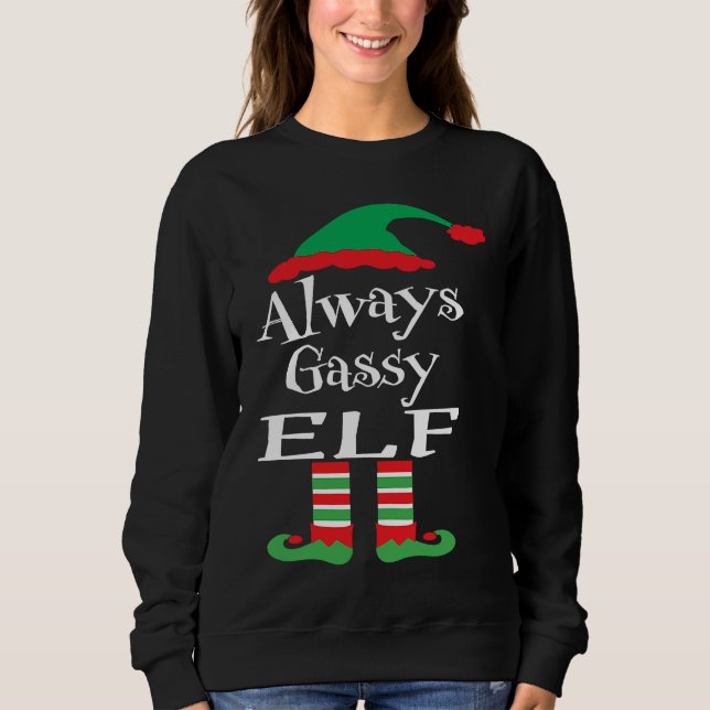 Moletom Youth Always Gassy Elf  Family Christmas Matching (Frente)