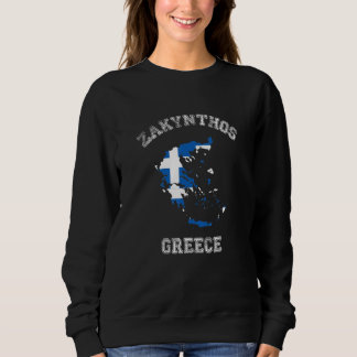 Moletom Zakynthos Greece Classic Greece Flag Map Design